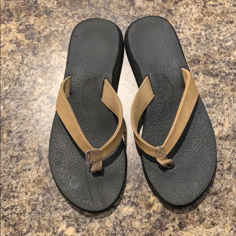Rainbow flip flops